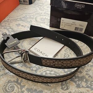Coach Men's Brown Signature Belt